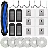 24 Stück Zubehör für Ecovacs Deebot T50 Pro Omni Gen2 / T50 PRO Omni / T50 Omni Saugroboter, Ersatzteile mit 1 Hauptbürste, 6 Wischtücher, 6 Staubbeutel, 4 Filter, 6 Seitenbürsten, 1 Reinigungsbürste