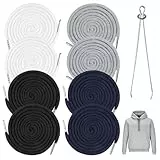 8 Stück Kordel für Jogginghose, Baumwolle Kordelzug mit Durchziehnadel, Kordelenden Metall Ersatz-Saiten für Hoodie, Sporthosen Hosen, Sweatshirts, Jacken
