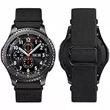MroTech Kompatibel Galaxy Watch 3 45mm Armband/46mm SM-R800 Armband & Gear S3 Armband Frauen Männer, 22mm Nylonarmband Kompatibel für Samsung Gear S3 Frontier/S3 Classic Sport Nylon Armband,Schwarz