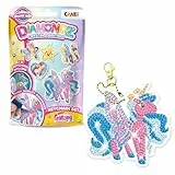 DIAMONDZ CRYSTAL PAINTING Keychain Set Galupy Unicorn - Diamond Painting Kinder Schlüsselanhänger Set, DIY Diamant Malerei Bastelset, Mosaikherstellung für Kinder, 14 Farben