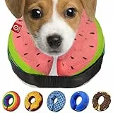 Ducomi Aufblasbares Halskrause Hund und Katze – zur Nach Operationen Erholung des Tieres – Freiheit bei Bewegungen und Sicht – Verhindert Kratzer und Bisse (Wassermelone, S)