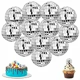 12 Stück Mini Discokugel, Discokugel Klein, Discokugel Deko, Disco Spiegel Ball, 3 cm Discokugel Silber Discokugel, Spiegelkugel Zum Aufhängen, Discokugeln Für Hochzeit Geburtstagsfeier ﻿