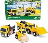 BRIO World 33658 Baustellenfahrzeuge - Ergänzung Holzeisenbahn - Empfohlen ab 3 Jahren
