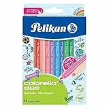 Pelikan 813846 Faserschreiber Colorella Duo C407, 12 Stifte in Faltschachtel