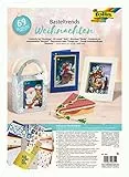 folia 944 - Weihnachtliche Basteltrends, 69 Teile - Kreativset für Kinder und Erwachsene mit verschiedenen Trendmaterialien