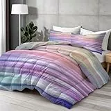 Bettdecke 135x200 cm Ganzjahresdecke Steppdecke - Bettdecke Ohne Bezug Schlichte Elegante Streifen - 4 Jahreszeiten Bettdecken Wende Bunt, Weiche Warm Duvet Schlafdecke