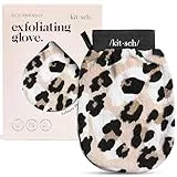 Kitsch Peelinghandschuh – Exfoliating Glove & Koreanischer Peeling Handschuh für Dusche & Bad | Körperpeeling, Abgestorbene Hautzellen Entfernen | Glatte Haut – 1 Stück, Leopard