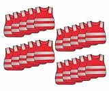 AIEOE 20 Stück Warnweste Sicherheitsweste Stark Sichtbar Reflektierende Weste Pannenweste Klettverschluss Sicherheits Zubehör für Kinder