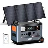 OSCAL 6000W Tragbare Powerstation PowerMax 6000 mit 400W Solarpanel, 3600Wh Solargenerator, 2-std Schnellladung, LiFePO4 Akku Power Station für Zuhause, Camping, Wohnmobil, Notfälle