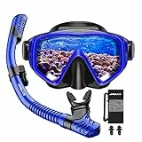 JEMULICE Schnorchelset Erwachsene, Schnorcheln Set mit Taucherbrille und Dry Schnorchel für Herren und Damen, Anti-Leck & Anti-Fog Tauchmaske aus Gehärtetem Glas für Tauchen, Schnorcheln und Schwimmen