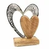 Logbuch-Verlag Herz-Skulptur 6 cm Holz – Hochzeit Geburtstag | Jahrestag Verlobung für Tisch und Fenster Ganzjahr einsetzbar