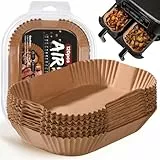BALITTA 120 Stück Backpapier für Heißluftfritteuse Doppelkammer,20,5x14CM Rechteckig Antihaft Airfryer Backpapier kompatibel Ninja AF300EU,AF400EU,AF400EUCP Anderen Dual Zone Heißluftfritteuse