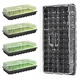 MIXC 5 Pack 1020 Saatgut-Starterschalen mit 9,1 cm Luftfeuchtigkeit Kuppel Pflanze Anzuchtschale Keimung Samen Startset Mini Gewächshaus mit Griff zum Klonen von Pflanzen