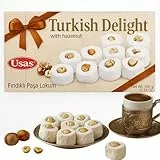 Premium-Qualität Turkish Delight, Lokum – 350g – Zart & aromatisch – Ohne Palmöl & Glukosesirup –Türkische Süssigkeiten, Traditionelle Süßigkeit aus der Türkei (1 Stück, Haselnuss Delight)
