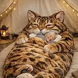 Katzenschlafsack für Erwachsene, 175 cm waschbar kuscheliger warmer Katzen-Plüsch-Schlafsack für Menschen, entzückende Katzen-Umschläge-Schlafsäcke Geschenke für Frauen Männer, süßes tierförmiges