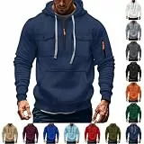 CSHE Herren Kapuzenpullover Sweatshirt mit Reißverschluss Männer Arbeitspullover Multifunktionelle Tasche Sweatshirt mit Kapuze Sport Fitness Jogging Pullover S-3XL