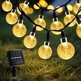 CNMTCCO Solar Lichterkette Outdoor, 8 M 40 LED Lichterkette Außen Solar Wetterfest,8 Modi IP65 Wasserdicht Solar Lichterkette Aussen für Balkon,Garten,Terrasse,Party (Warmweiß)