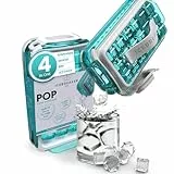 ICEBREAKER POP 2.0 Eiswürfelform - Eis herstellen und servieren, ohne das Eis zu berühren - Der Hygieneeisbehälter für den Tiefkühler - Silikonbehälter mit Deckel - Eiswürfelbereiter mit 18 Eiswürfeln