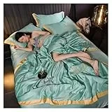 LUKYWANG Sommer Decke Einfache europäische Stil EIS Seide Sommer Cool Quilts Schlafzimmer Nickerchen Klimaanlage Gesteppte Tagesdecke KüHlende Decke(Green,180x200cm)