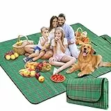 BAXIWUY Picknickdecke Strandmatte Camping Decke Stranddecke mit wasserdichter Unterseite Camping Zubehör Outdoor Decke für Strand, Picknick, Camping und Wandern 150 x 200 cm (Green)