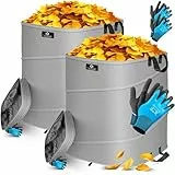 KESSER® Pop-Up-Gartensack 2x 73L Set Laubsack Gartenabfallsack inkl. Handschuhe | Selbststehend mit Griffen Stabil Robust & Faltbar | Laubsäcke Rasenschnitt Gartensäcke für Gartenabfälle Grünschnitt