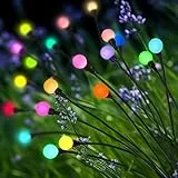 PATIOPIA Solarlampen für Außen Garten, 2 Stück 10 LEDs Wasserdicht Solarleuchten，Muticolor Glühwürmchen Solarleuchten für den Außenbereich, Terrasse, Hof, Weg, Garten (Farbwechsel)