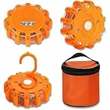 IGRARK 3 Stück Warnleuchten, mit Magnet und Haken, 9 Blinkmodi Leuchtmod, Wasserdicht Warnleuchten & Notbeleuchtung Warnlampe für Boot Schiff PKW LKW RV, Camping Bergsteigen Wandern