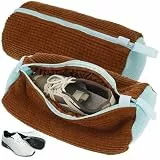 2 Stück Schuhe Waschbeutel, Wäschesack Schuhe für Waschmaschine, Wiederverwendbarer Wäschenetz Schuhe mit Reißverschluss, Wäschebeutel Multi Schutz für Schuhe Sneaker (Schokoladenbraun)