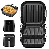 3 Stück 4,7L-6,2L Airfryer Silikonform Zubehör für Philips Essentia XL Airfryer 6.2L HD9270/2000 Series NA230, COSORI Turboblaze CAF-DC601, Ninja 6.2L Heißluftfritteuse AF180EUCP AF140EU Einsatz