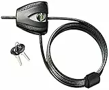 Master Lock Schwarzes Python-Fahrradschloss mit Schlüssel, verstellbares Metall-Kabelschloss mit wetterfester Vinyl-Beschichtung für Outdoor-Ausrüstung, Fahrräder, 1,8 m lang, 8417D