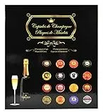 Exacompta 96110E Premium Champagner-Kapsel-Album für 64 Champagner-Kapseln, ideales Sammelalbum zur sicheren Aufbewahrung mit Schaumstoff gepolstert, Sammelbox schwarz, 32,5 x 29 cm