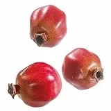Deco Woerner Granatapfel Lebensmittel-Attrappe7 cm 3 STK. Fake Granatapfel Deko Obst naturgetreue Granatäpfel Künstliches Obst