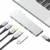 VENTION MacBook USB Adapter, Mac Hub mit Dual USB C, Abnehmbarem Magnetischen USB-C-Stecker, PD 140W / 8K@240Hz / 80Gbps Max., Kompatibel mit Allen Laptops/iPads, Silber