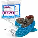 ARNOMED 100x Schuhüberzieher Einweg [WASSERDICHT], Galoschen, Schuh Überzieher Einweg, Starke Überschuhe Latexfrei, Einheitsgröße Wasser, und Staubdicht, Klassik 3g Starkem CPE Material