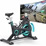 WENOKER Heimtrainer Fahrrad 2026 mit App & LCD-Display, Ergometer für Zuhause bis 160 kg, Spinning Bike Indoor mit schwerem Schwungrad, Tablet-Halterung und stufenlosem Widerstand Schwarz-Dunkelblau