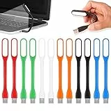 ADNEWX 12 Stk Flexible Mini USB Lampe, LED USB Licht Biegsam Leicht Leselampe Hals für Laptop Powerbank 6 Farben Einfaches Nachtlicht Leselicht