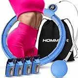 Hommler Smart Hula Hoop Reifen Erwachsene Smart Hula Hoop Leise mit Zähler Fitness Hula Hoop mit Gewicht Kugel Hula Hoop Reifen zum Abnehmen Blau
