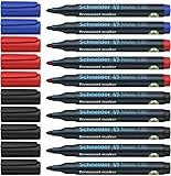 Schneider Maxx 130 Permanent-Marker mit Rundspitze (Strichstärke: 1-3 mm, nachfüllbar) 10er Packung sortierte Farben