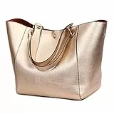 Pahajim Henkeltaschen Desigual Handtasche Damen Ledertasche Damen Shopper Damen Groß Tote Schultertaschen Kunstleder Wasserdichte Tasche Umhängetasche Geschenk Für Frauen(Rose Gold)