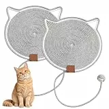 BAIFULAI 2 Stück Kratzmatte Katze, 43x43cm Kratzteppich mit Baumwollkugel, Kratzpappe Katze, Katzen Spielzeug, Katzen kratzbretter für Möbelschutz Katzenkratzpads, Katzenzubehör(Grau)
