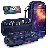 FINTIE Tasche mit großem Fassungsvermögen für Nintendo Switch 2 (2025) - 2-in-1 Zubehörset mit 2 schutzglas, 1 tragbaren Hartschalen-Reiseetui Aufbewahrung, (Die Galaxie)