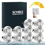Schiele LED Einbaustrahler Einbauleuchten Flach Spots 230V, Dimmbar 68-78mm Lochmass, 7W Warmweiß Deckenspots IP44 für Badezimmer Wohnzimmer,10er Set