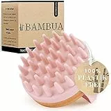 BAMBUA Kopfhaut Massagebürste - (Anti-Schuppen Effekt) Kopfmassage Bürste - Zur Kopfmassage beim Duschen - Premium Scalp Massager - Utensilienset Massage inkl. E-Book „Gesunde Kopfhaut“ (Rosa)