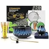 TEANAGOO Matcha Set, Matcha Besen, Matcha Schale with Ausgießer (Chawan), Junware-Blau, Matcha-Teeset für Frühstück/Latte, Geschenk für Matcha-Liebhaber, Matcha-Besen und -Schale mit allem Zubehör