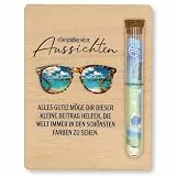 ZUKLA Verpackung für Geldgeschenke Reise - 13 x 10 cm - mit Reagenzglas - Geschenk für neue Brille - Geldgeschenk Verpackung Holz