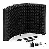 TONOR Mikrofon Pop Filter mit absorbierender Schaumschicht schallabsorbierend Mikrofonisolationsschirm Einstellbar Mic Isolation Schild, Gesang Aufnahme Panel, Windschutzscheibe Windschild Windschutz