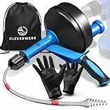CLEVERWERK Rohrreinigungsspirale NEU [Spannfutter]7,5m lange Abflussspirale┃ Rohrreiniger Spirale mit Metermarkierungen┃Abflussreiniger Spirale Abfluss Rohrreinigung für Waschbecken, Bad, Küche