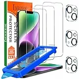 IMBZBK für iPhone 14 für Panzerglas, Auto-Installation, mit Kameraschutz, 9H+ Härte Schutzfolie, Militärstandard Schutz Folie, Stoßfest Kratzfest, 3+3 Stück