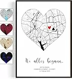 artpin® Wo alles begann Koordinaten Personalisierte Geschenke Bild | Poster Partner Geschenke für Ihn, für Freundin | Jahrestag Verlobung Valentinstag Hochzeitstag M1