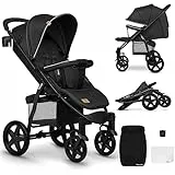 LIONELO Annet Buggy bis 22 kg mit Liegefunktion, Kinderwagen klein zusammenklappbar mit Zubehör, Eva-Schaum-Räder, Moskitonetz, Fußdecke Getränkehalter, Korb